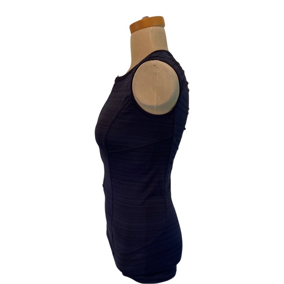 Athleta Pacifica Navy Blue Zip Front Sleeveless Spandex Athletic Workout Top - Picture 3 of 9